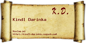 Kindl Darinka névjegykártya